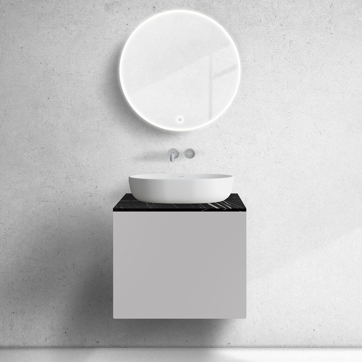 Set Unterschrank Oltens Lun 60032900, Naphtha-Arbeitsplatte Oltens Tera 63028990