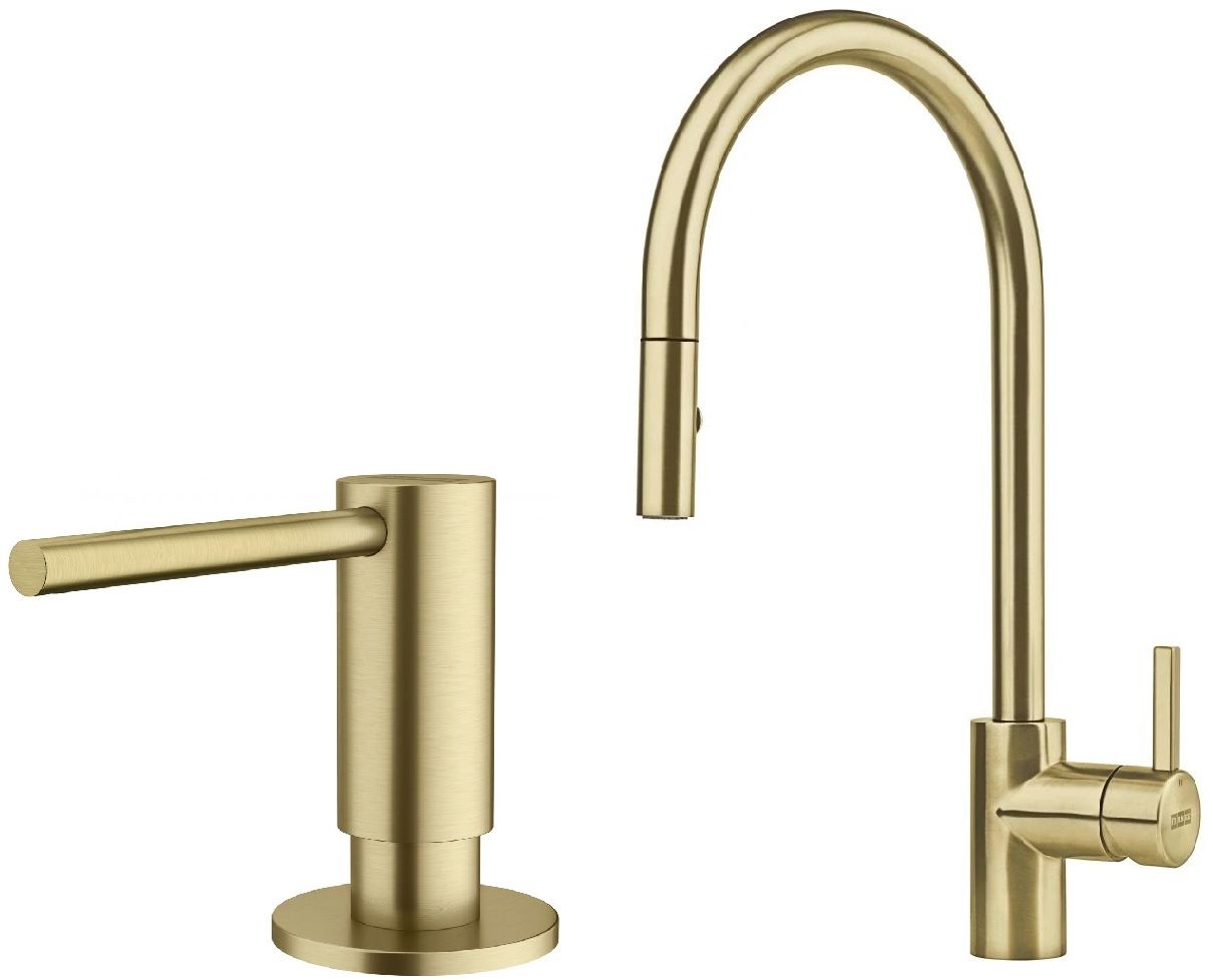 Set Küchenarmatur Franke Eos 115.0681.244, Flüssigkeitsspender Franke Atlas 112.0717.105