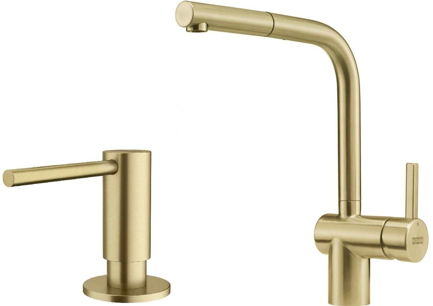 Set Küchenarmatur Franke Atlas 115.0681.242, Flüssigkeitsspender Franke Atlas 112.0717.105