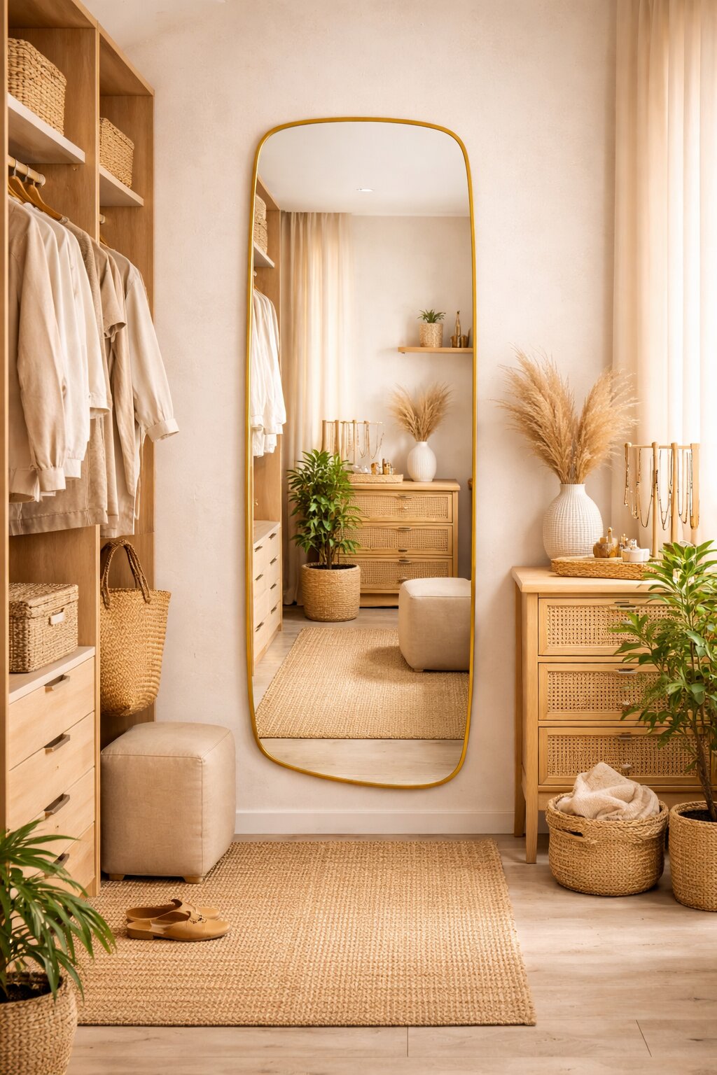 Baltica Design Stone Calm Spiegel 50x155 cm gold 5904107932934