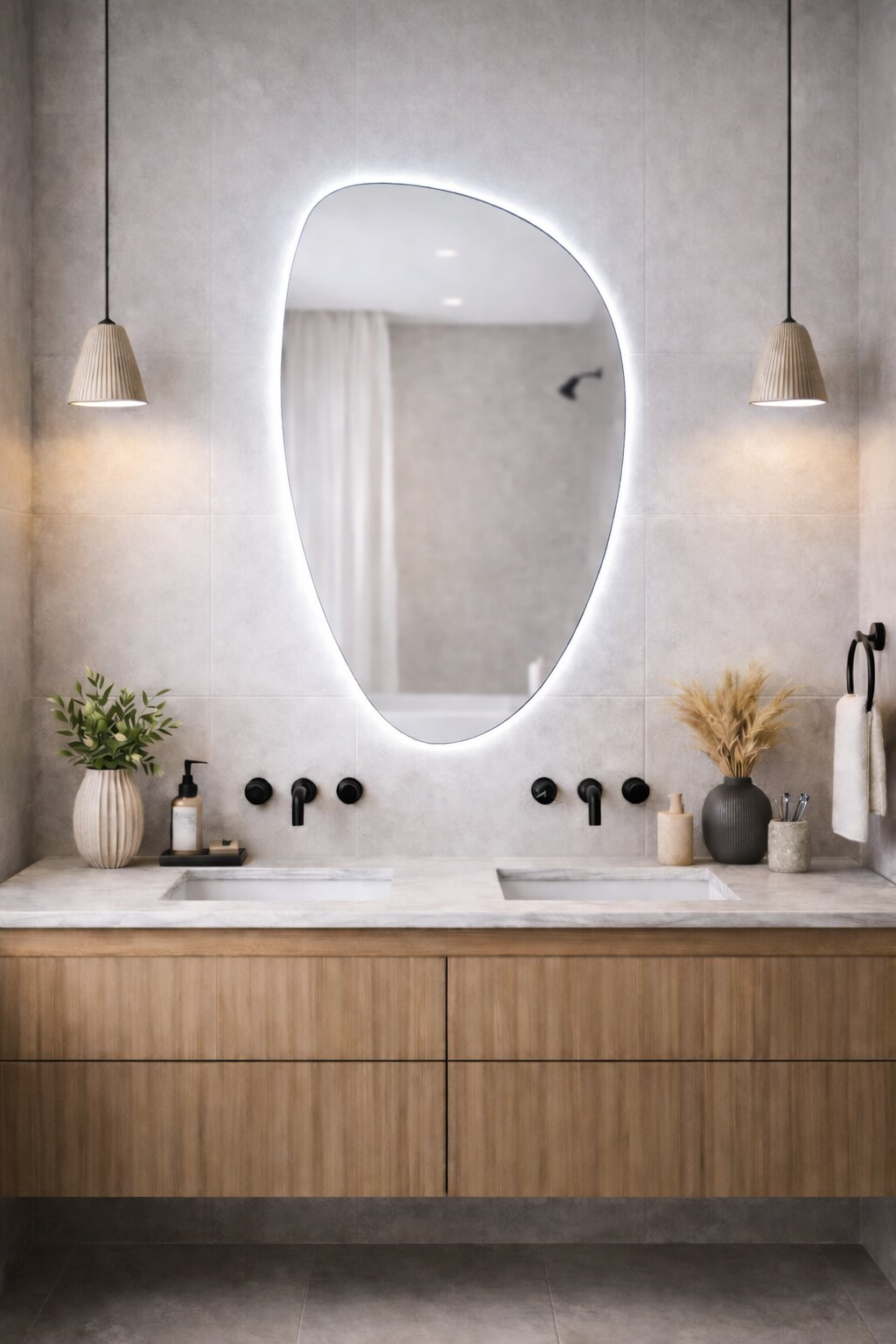 Baltica Design Stone Fluid Spiegel 55x92 cm mit Beleuchtung 5904107933122