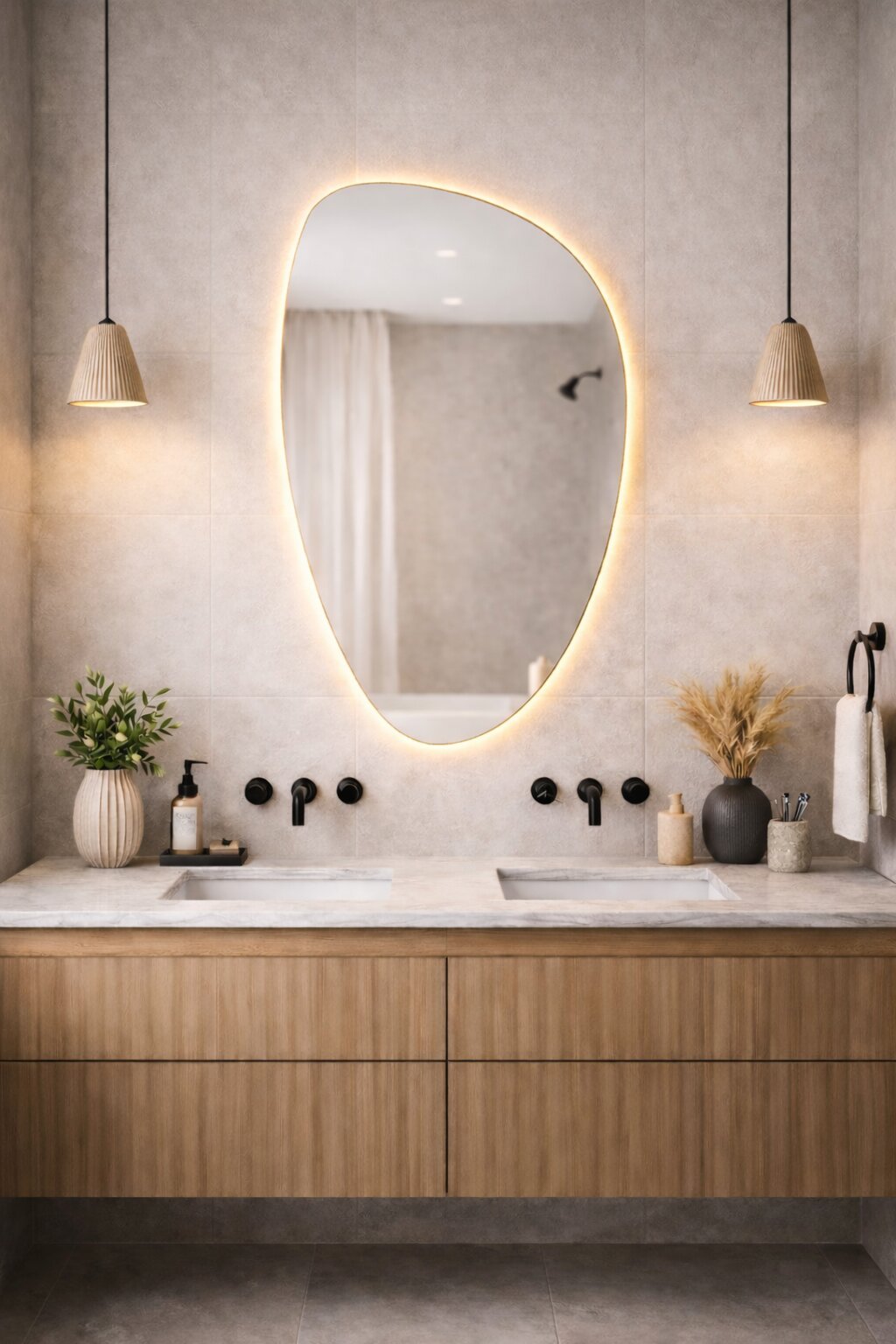 Baltica Design Stone Fluid Spiegel 55x92 cm mit Beleuchtung 5904107933115