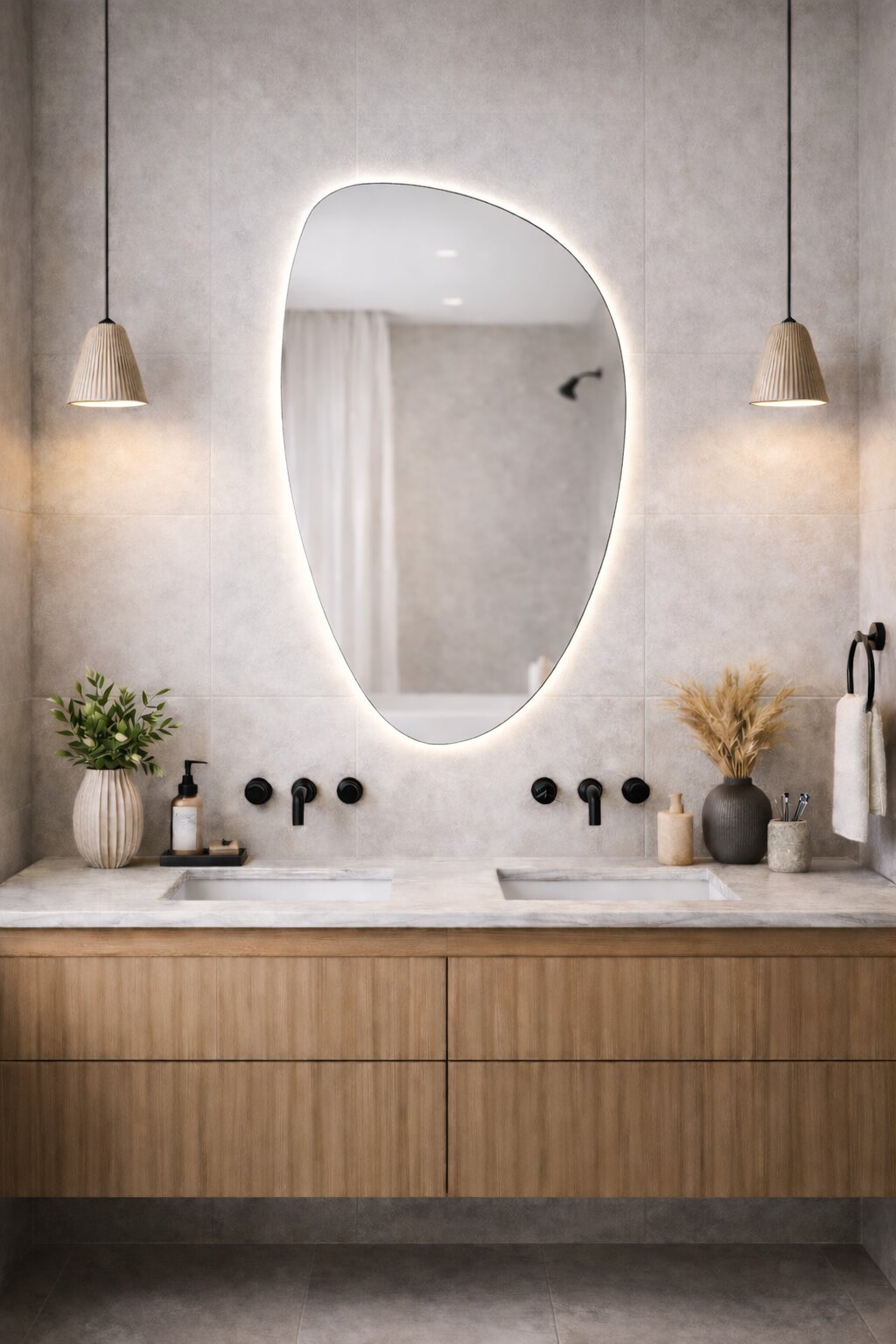 Baltica Design Stone Fluid Spiegel 55x92 cm mit Beleuchtung 5904107933108