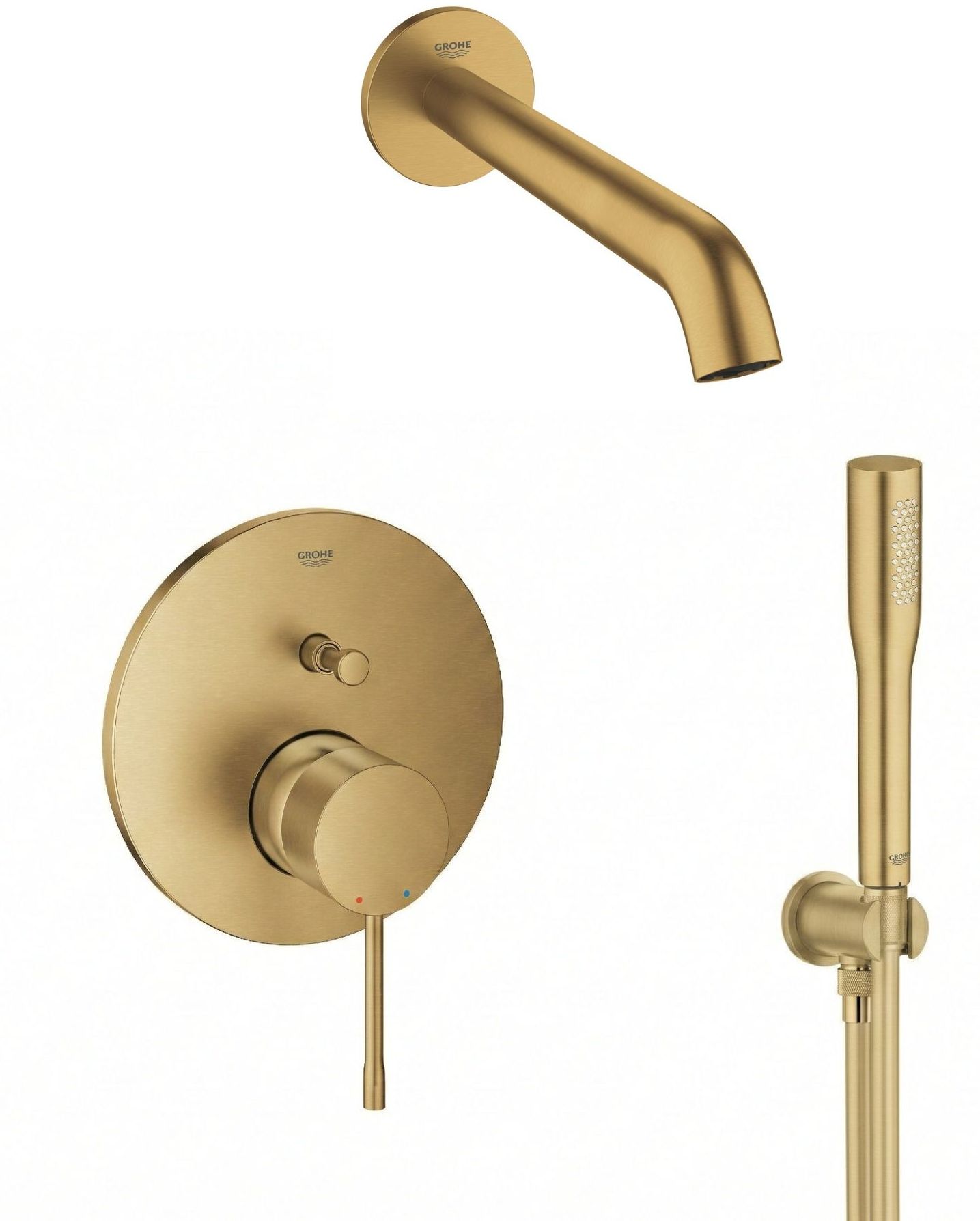 Set Badewannen- und Duscharmatur Grohe Essence 24058GN1, Auslauf Grohe Essence 13449GN1, 26658GN0, 27400GN0, 28362GL1