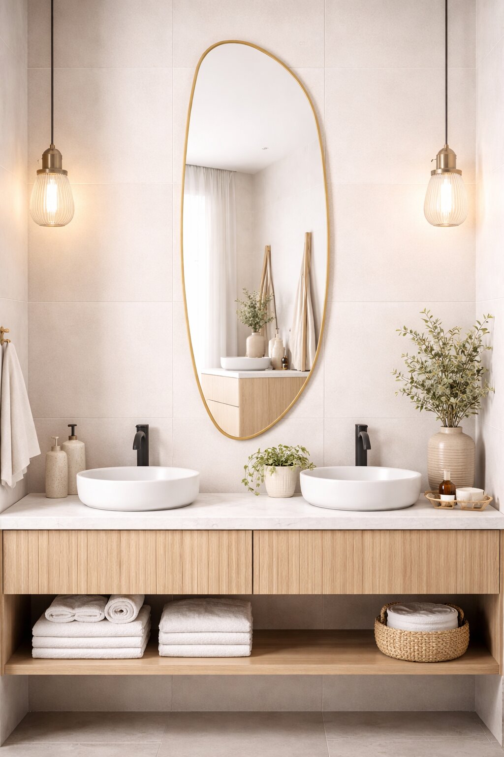 Baltica Design Stone Fluid Spiegel 50x155 cm gold 5904107933030