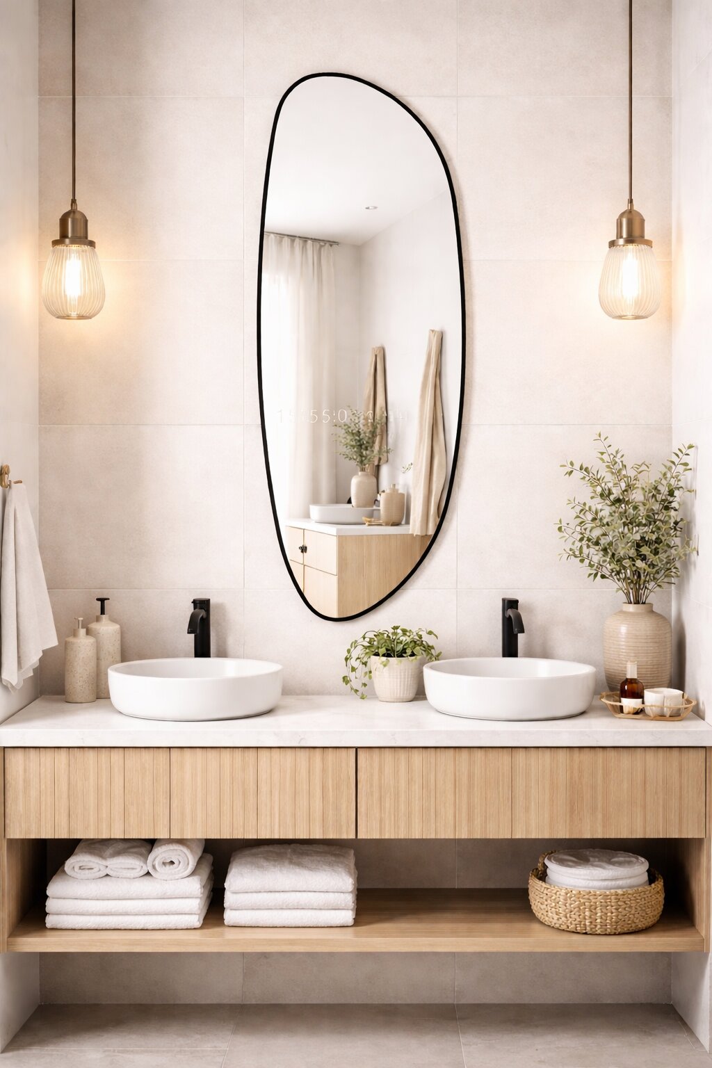 Baltica Design Stone Fluid Spiegel 50x155 cm schwarz 5904107933023