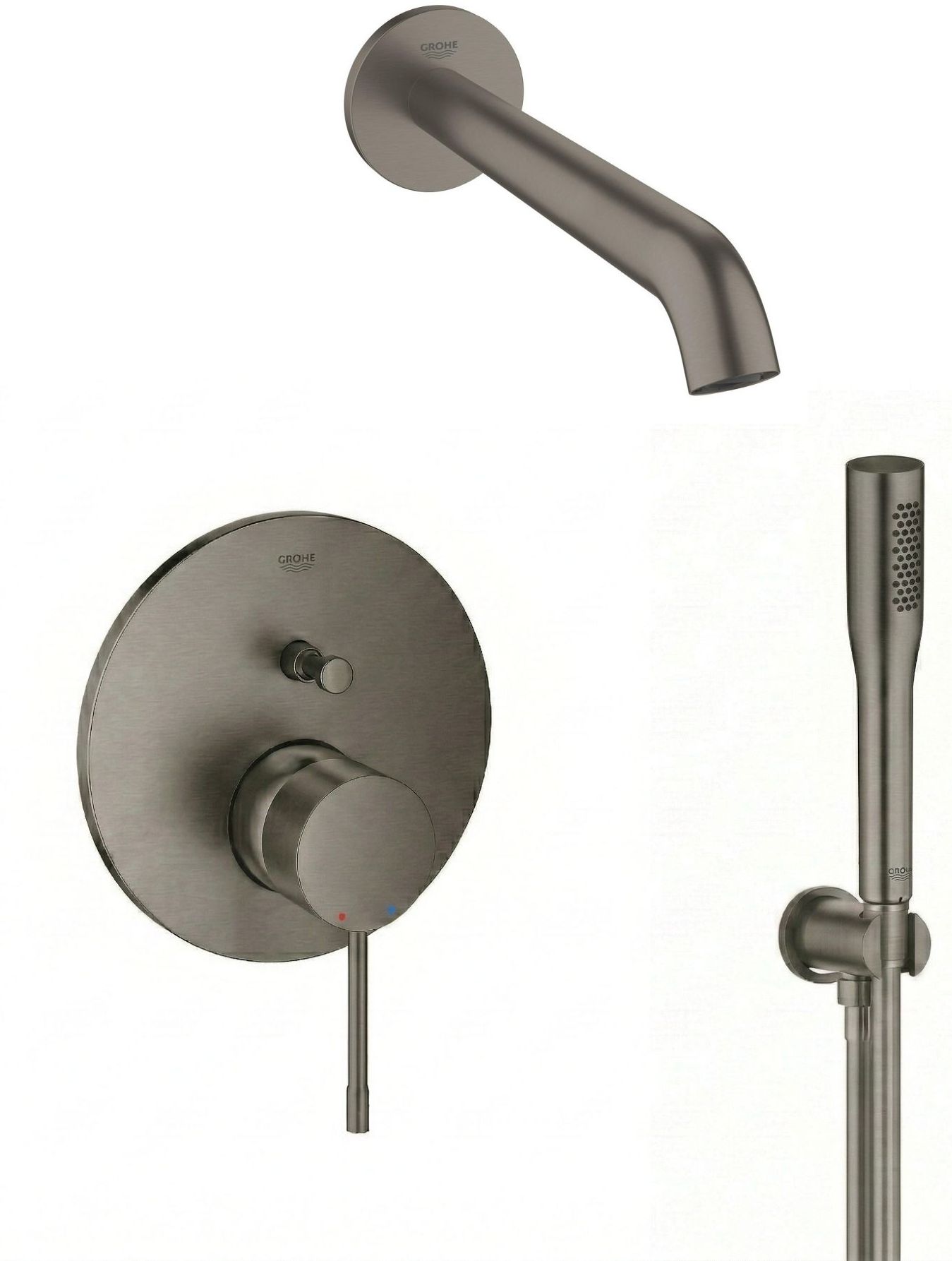 Set Badewannen- und Duscharmatur Grohe Essence 24058AL1, Auslauf Grohe Essence 13449AL1, 26658AL0, 27400AL0, 28362A01