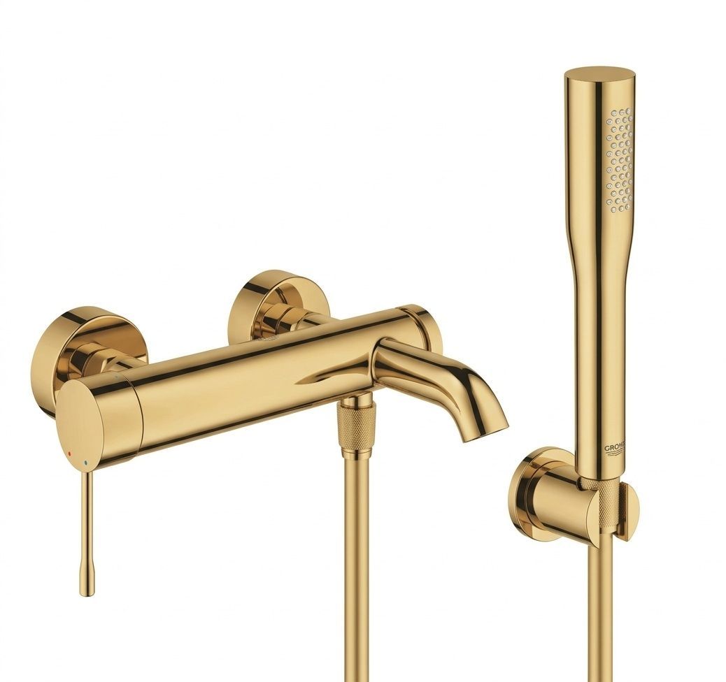 Set Badewannen- und Duscharmatur Grohe Essence 33624GL1, Handbrause Grohe Euphoria 27400GL0, 27074GL0, 28362GL1