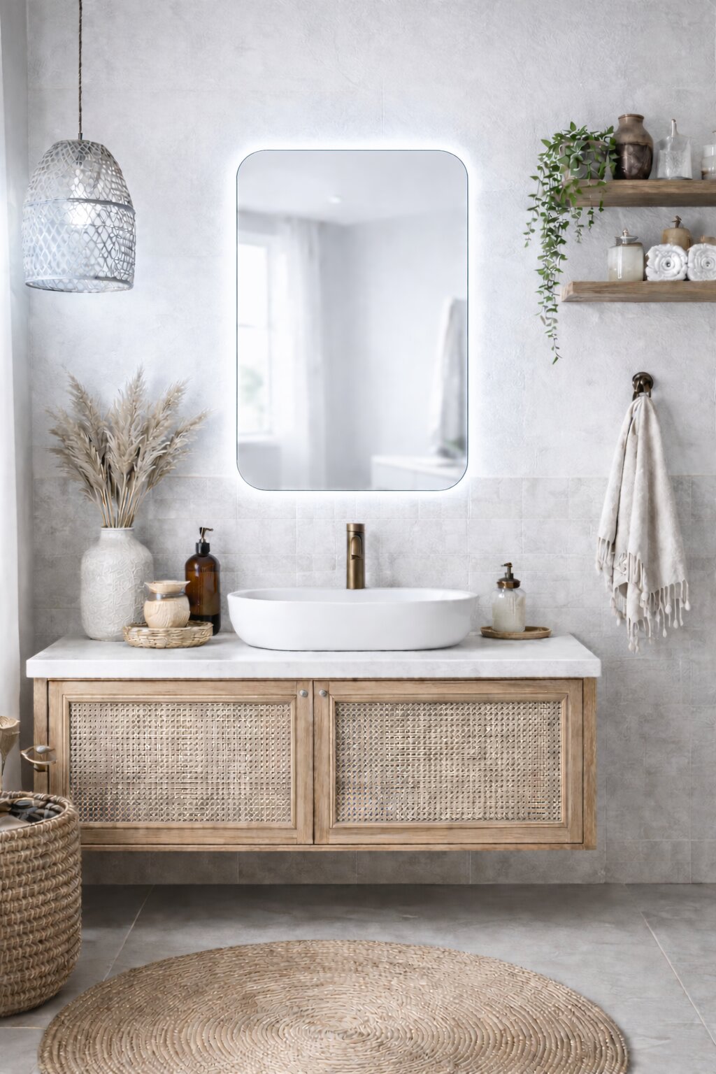Baltica Design Stone Aura Spiegel 60x90 cm mit Beleuchtung 5904107933245