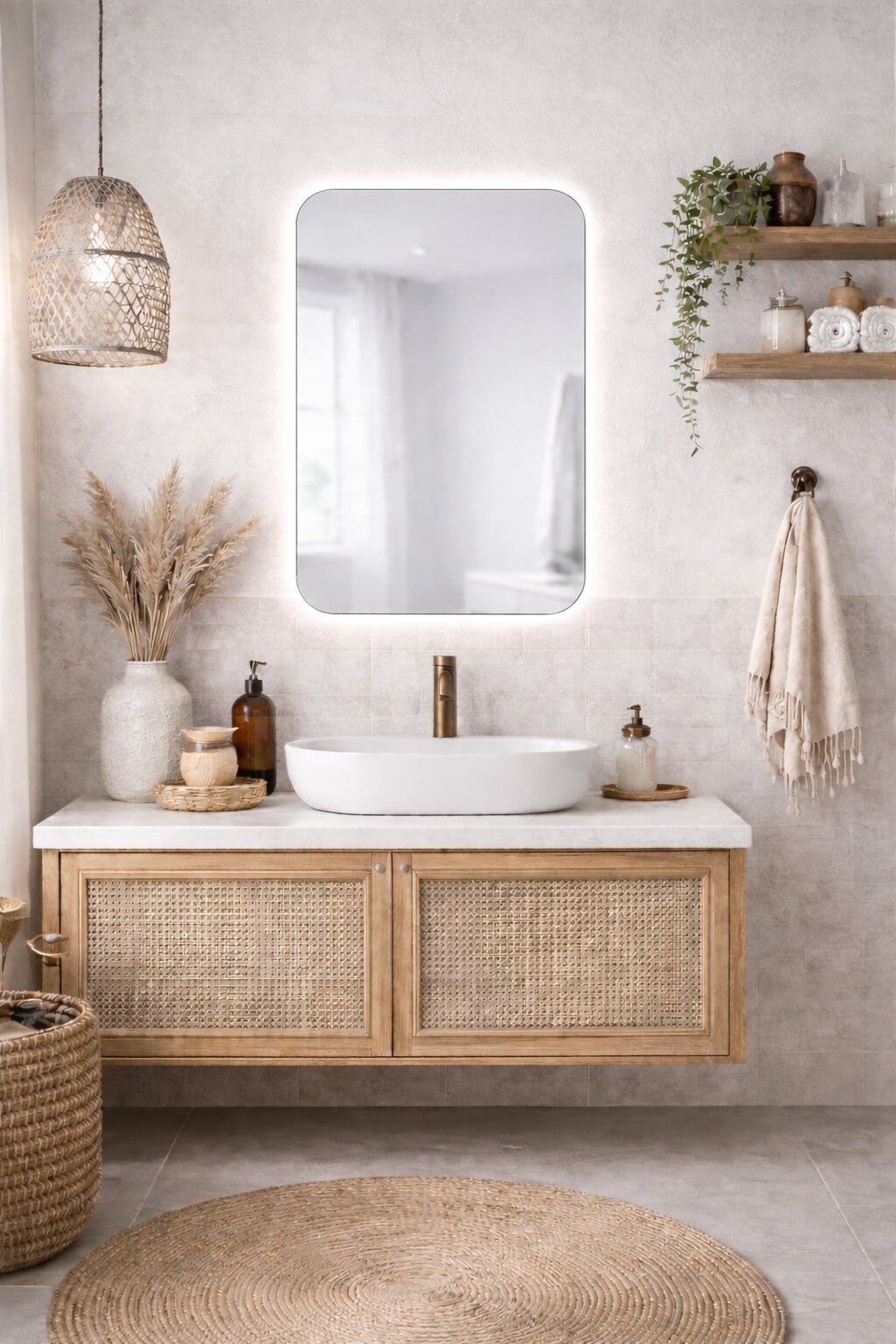 Baltica Design Stone Aura Spiegel 60x90 cm mit Beleuchtung 5904107933221