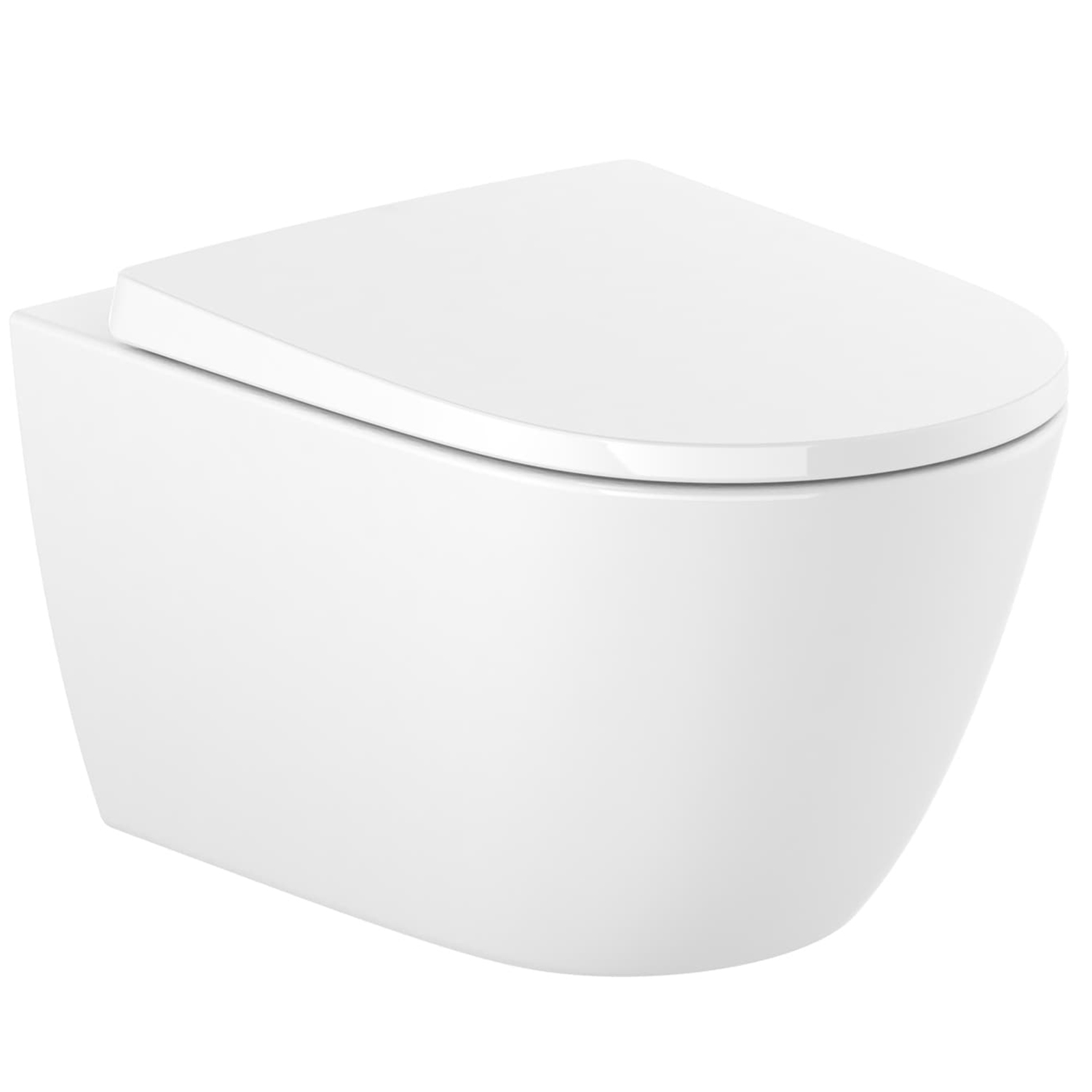 Roca Ona WC-Set mit Sitz hängend Spülrandlos mit Wirbelspülung weiß Glanz A34H684000