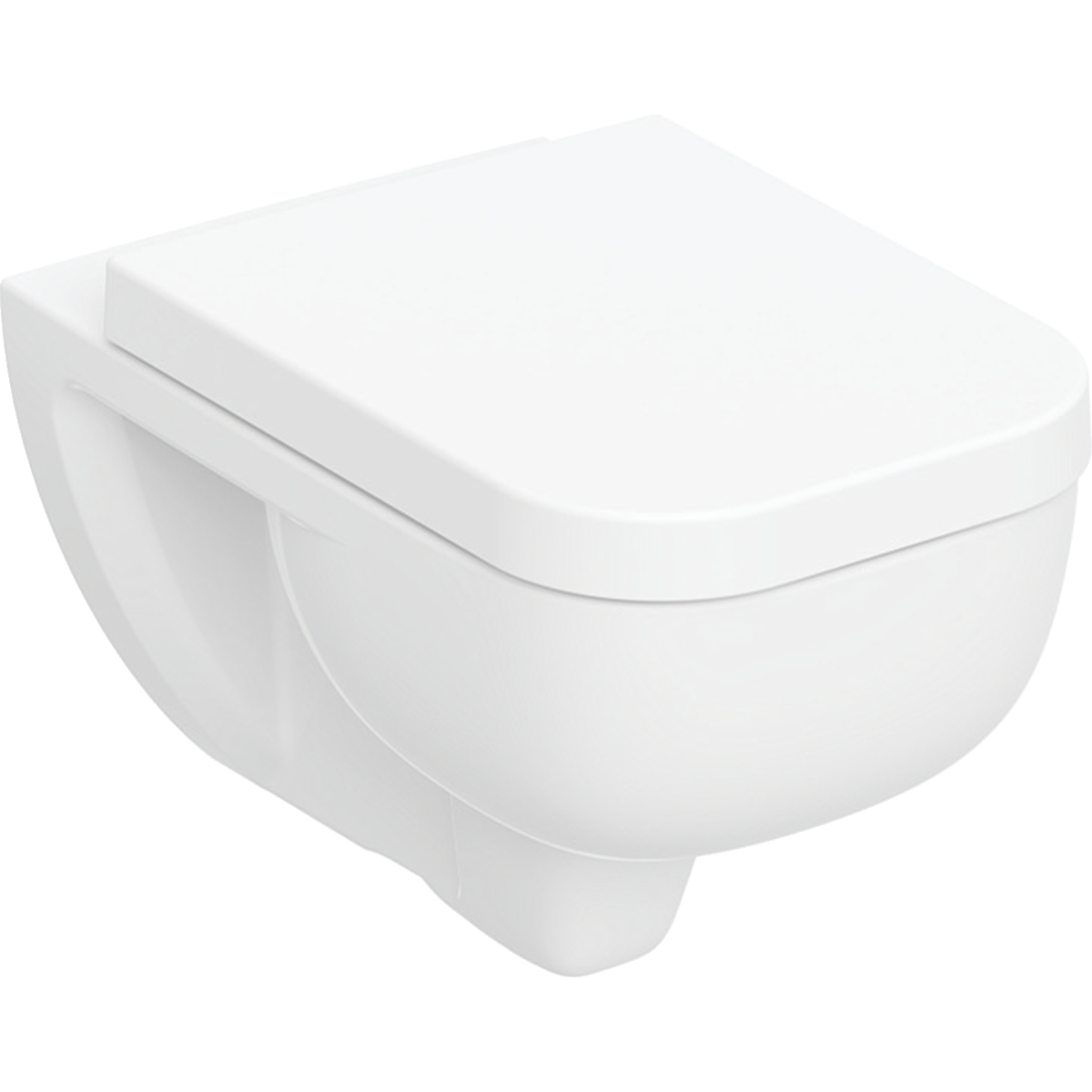 Geberit Selnova Square WC-Set mit Sitz hängend Spülrandlos mit Wirbelspülung weiß Glanz 503.154.00.1