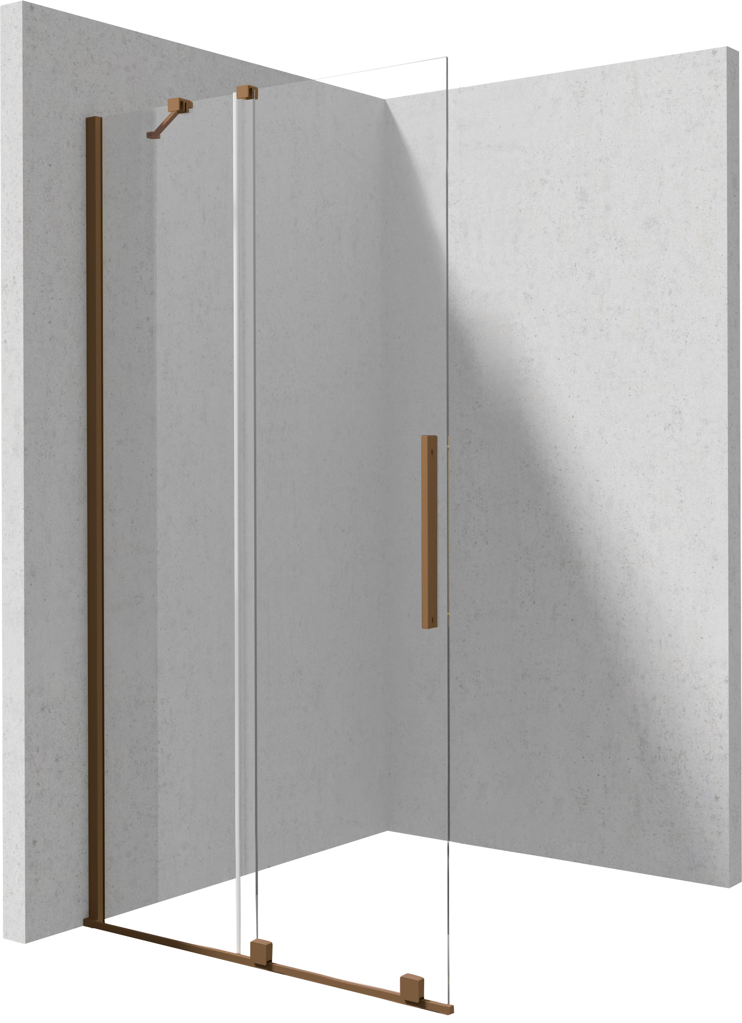 Deante Prizma Walk-In Duschwand 80 cm braun gebürstet/durchsichtiges Glas KTJ_C38R
