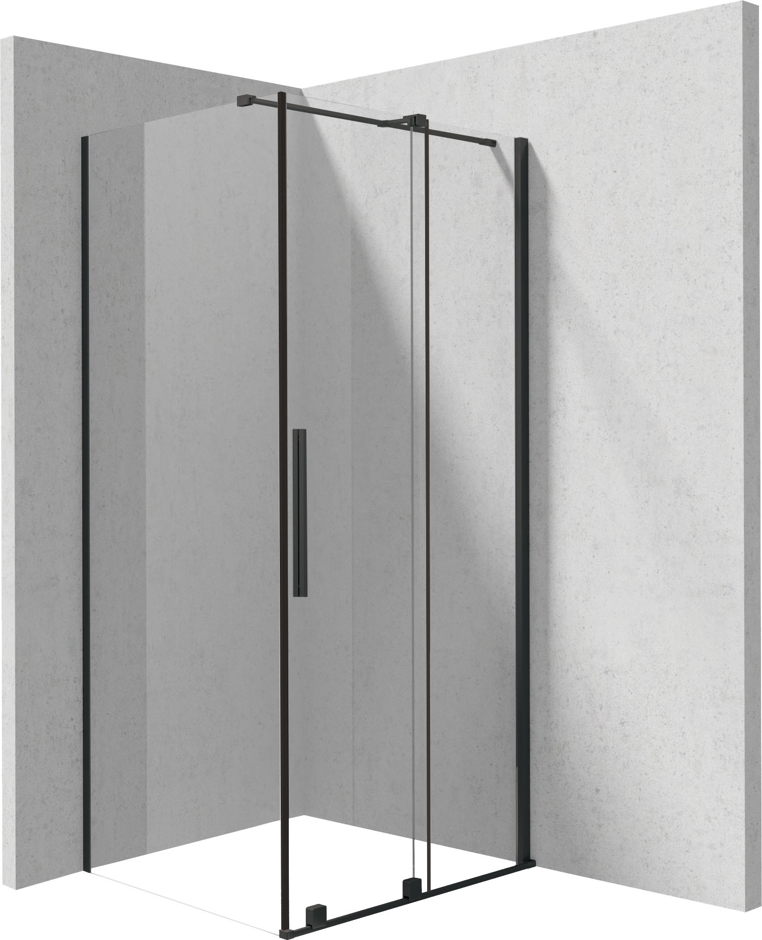 Deante Prizma Duschkabine 120x80 cm rechteckig schwarz Matte/durchsichtiges Glas KPNNP12S08