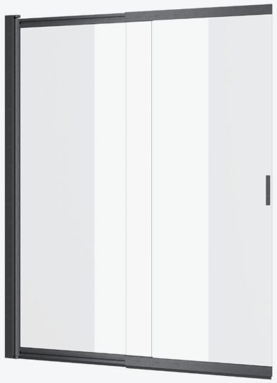 Excellent Liner Badewannenabtrennung 110 cm zweigeteilt graphit gebürstet/durchsichtiges Glas KAEX.2970.1100.LP
