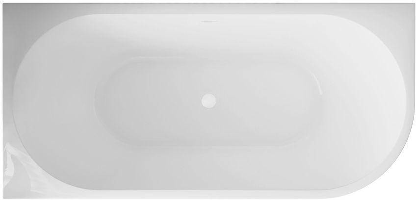 Invena Astri Vorwand-Badewanne 160x80 cm oval weiß AN-03-16L