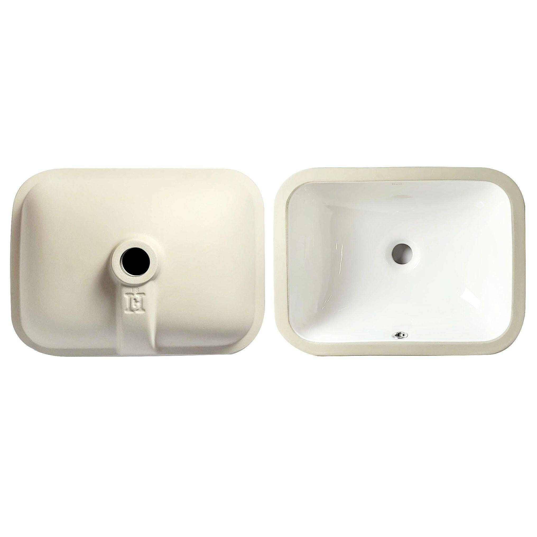Rea Anabel Waschbecken 46.5x35.5 cm rechteckig Unterbauwaschbecken weiß glanz REA-U0624