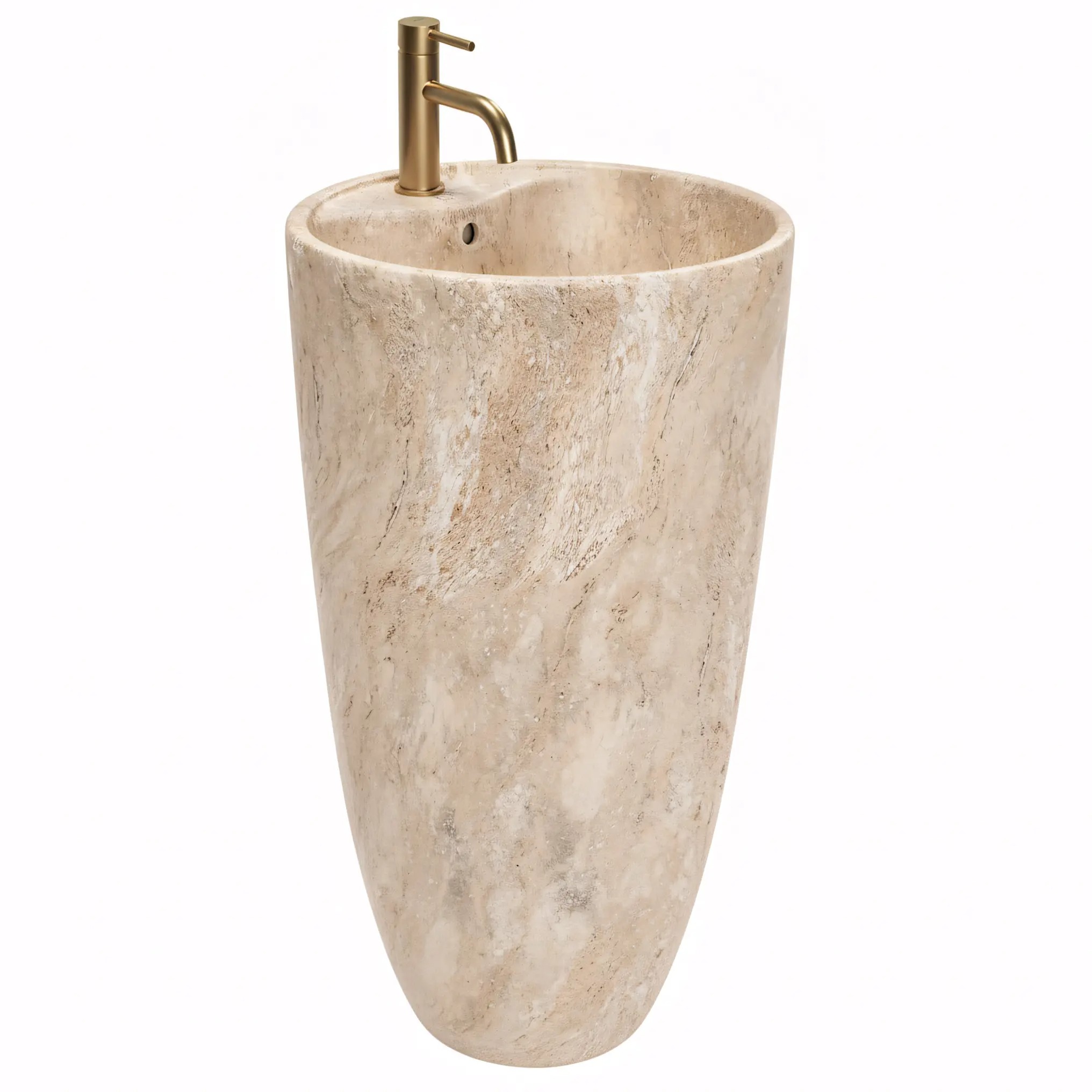 Rea Anya Bodenwaschbecken 45x45 cm rund Freistehend braun/beige REA-U3614
