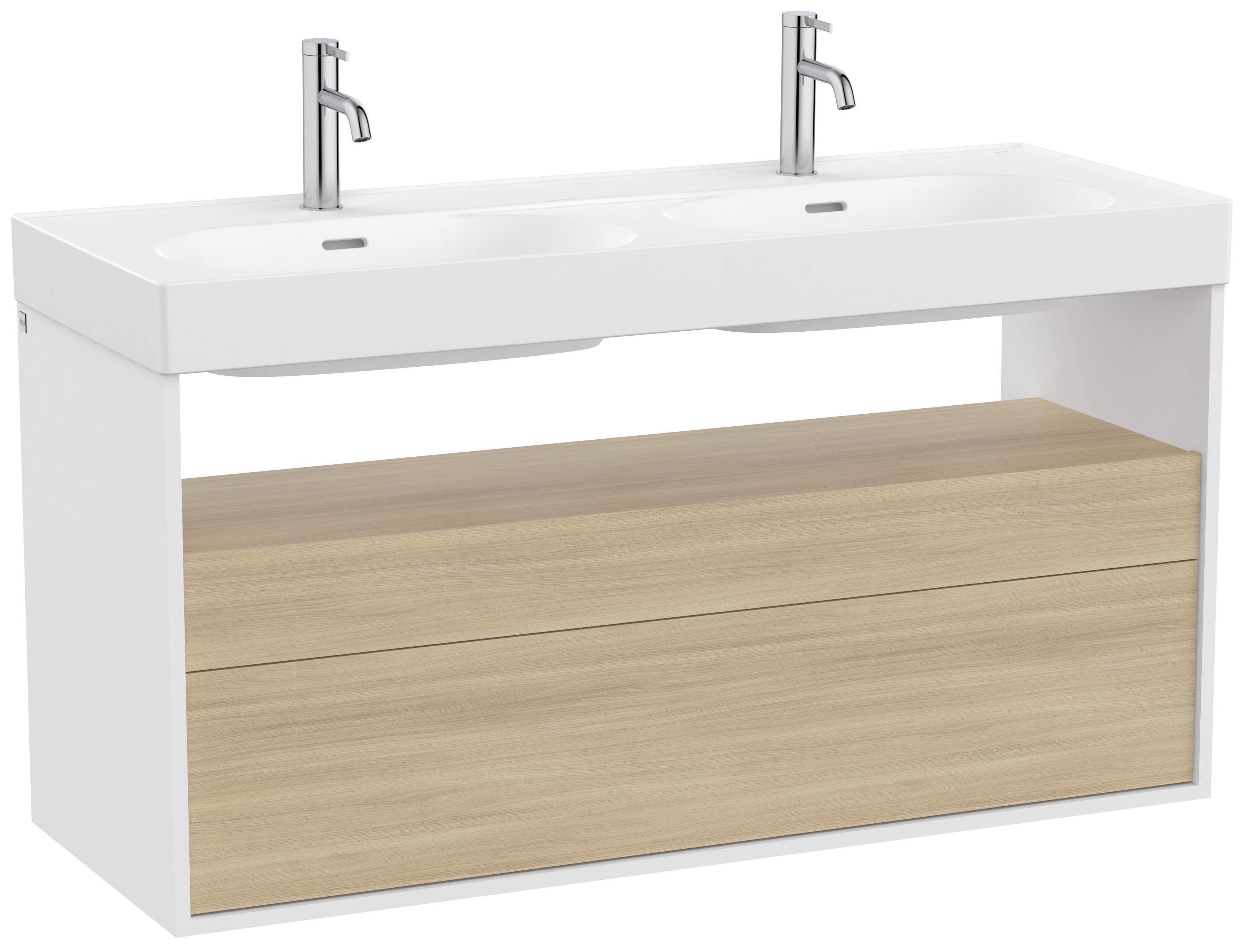 Roca Meridian Unterschrank 120x46x56.5 cm Unterschrank hängend weiß-eiche A858109607