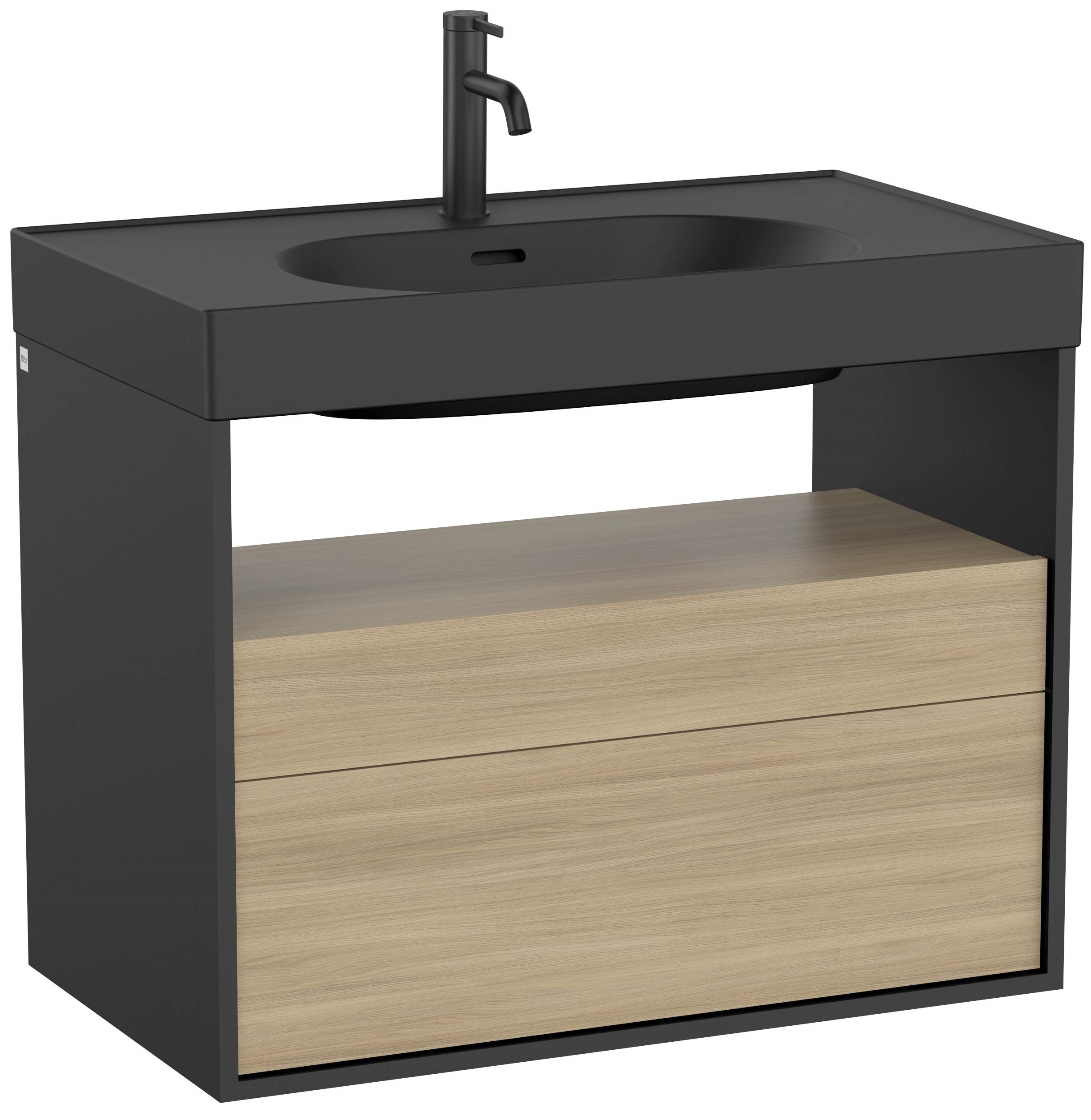 Roca Meridian Unterschrank 80x46x56.5 cm Unterschrank hängend schwarz-eiche A858107608