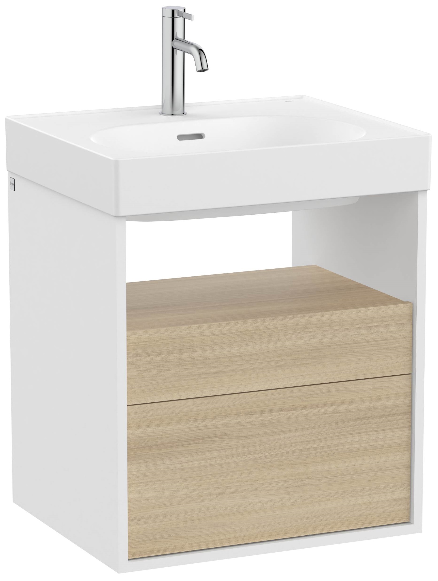 Roca Meridian Unterschrank 55x46x56.5 cm Unterschrank hängend weiß-eiche A858105607