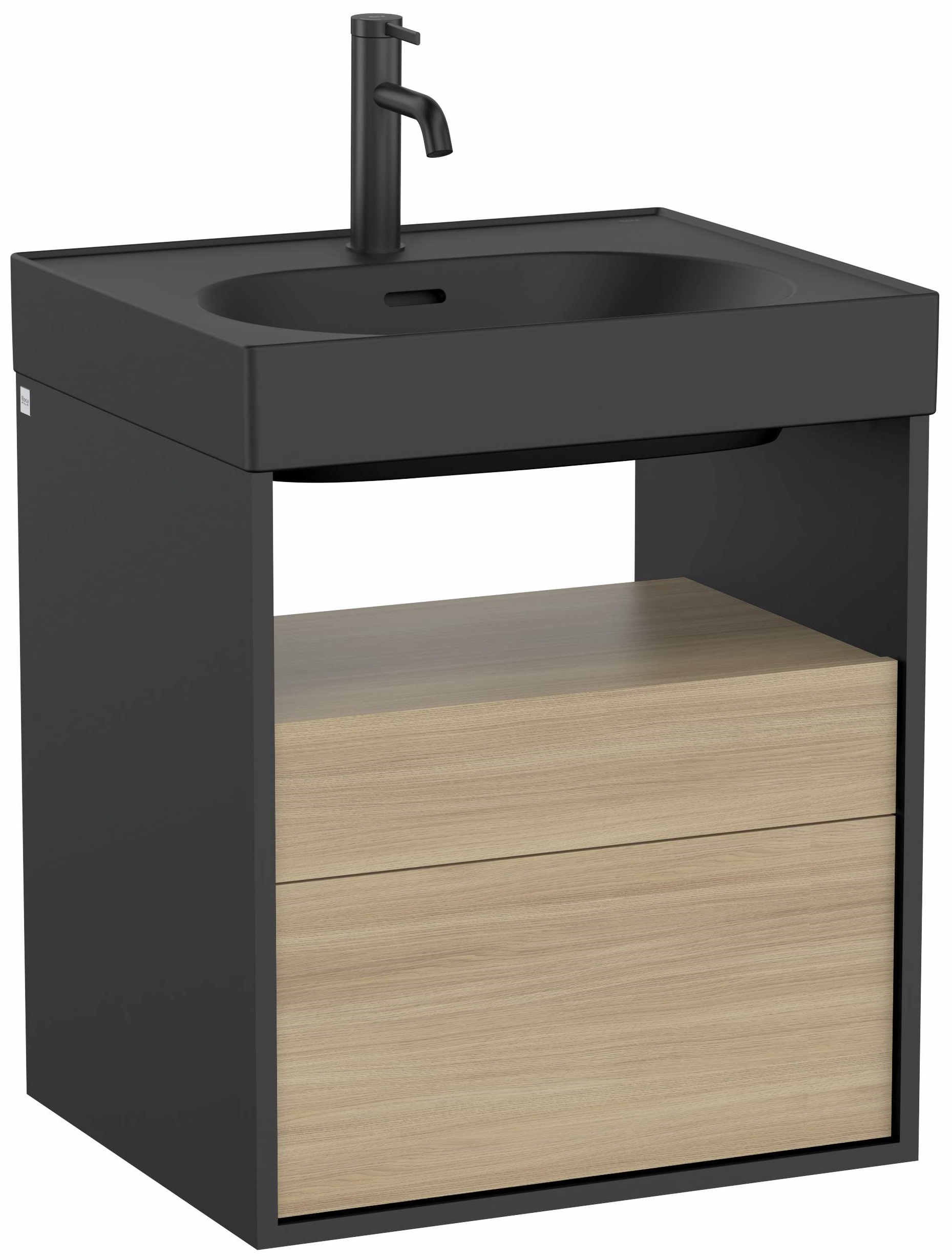 Roca Meridian Unterschrank 55x46x56.5 cm Unterschrank hängend schwarz-eiche A858105608