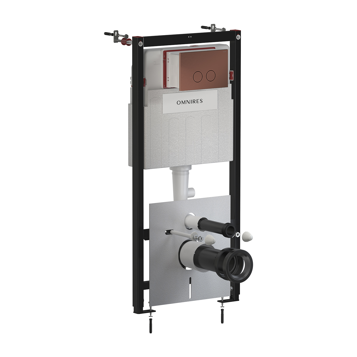 Omnires Eco Flush Set WC-Vorwandelement mit Betätigungsplatte in der hängenden Schüssel STFWCECO1R45-RORB
