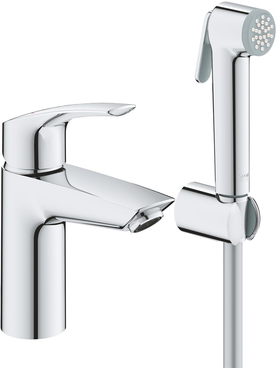 Grohe Eurosmart Waschtischarmatur mit Bidet-Handbrause Stehend chrom 23124003