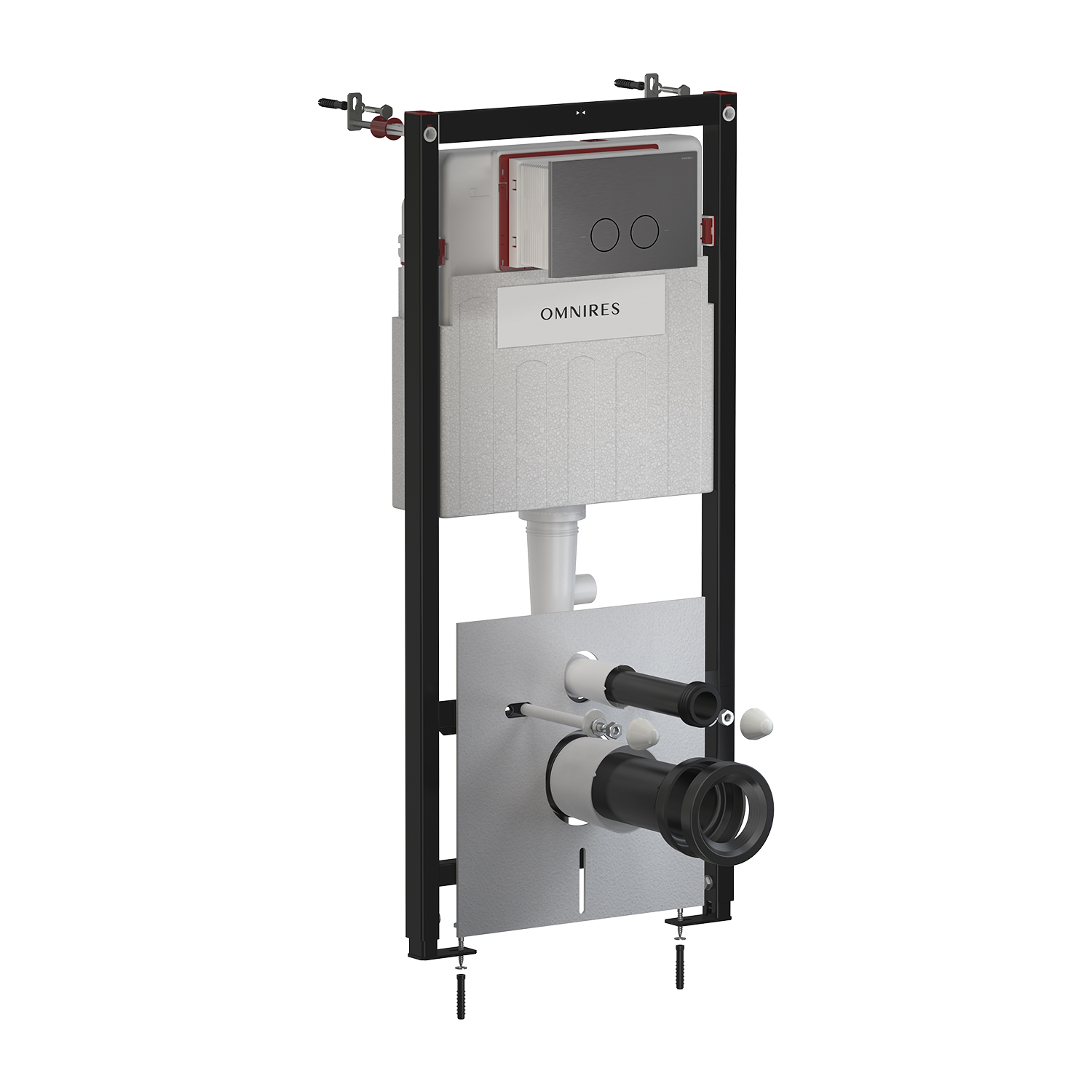 Omnires Eco Flush Set WC-Vorwandelement mit Betätigungsplatte in der hängenden Schüssel STFWCECO1R45-RAT