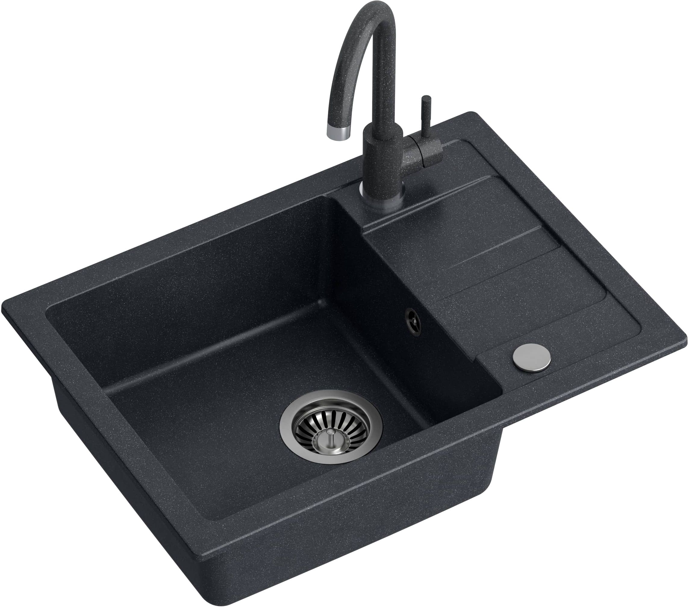 Quadron Go Smart Küchenspüle mit Armatur schwarz/schwarz LA_TQ6244GSCZ