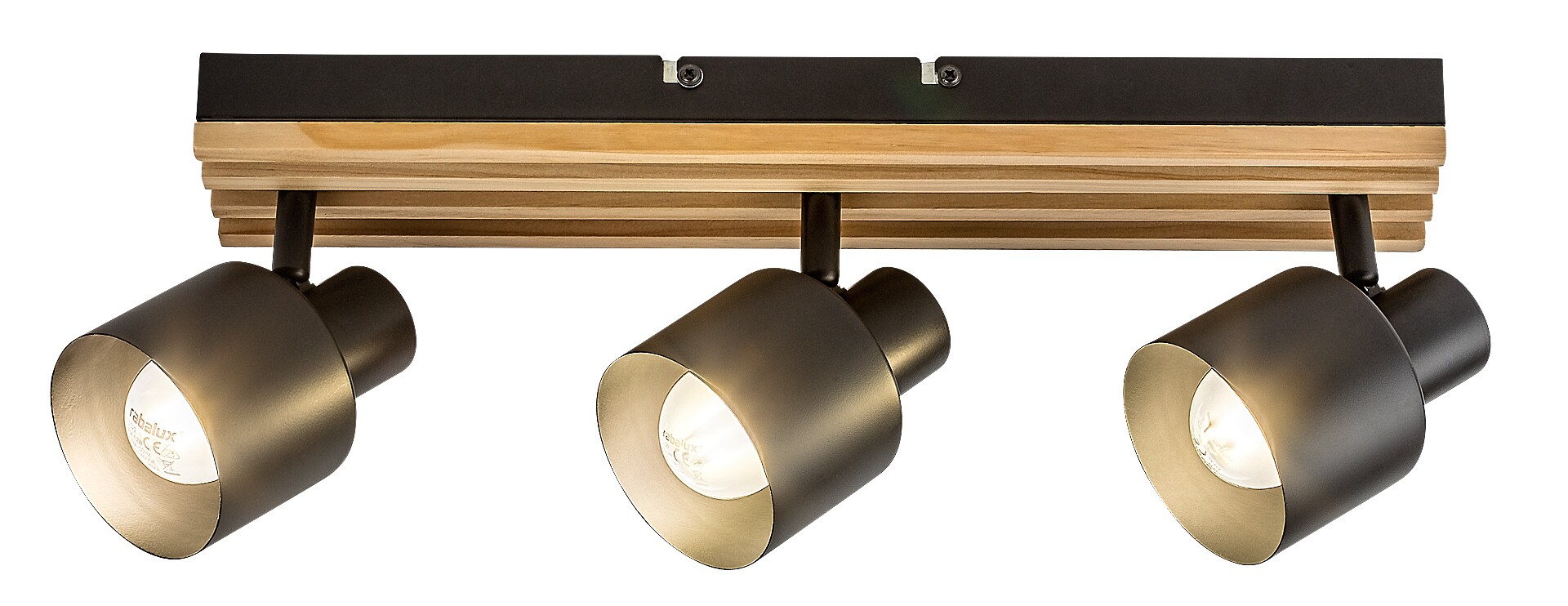 Rabalux Noxelle Deckenlampe 3x10 W schwarz-holz 73422