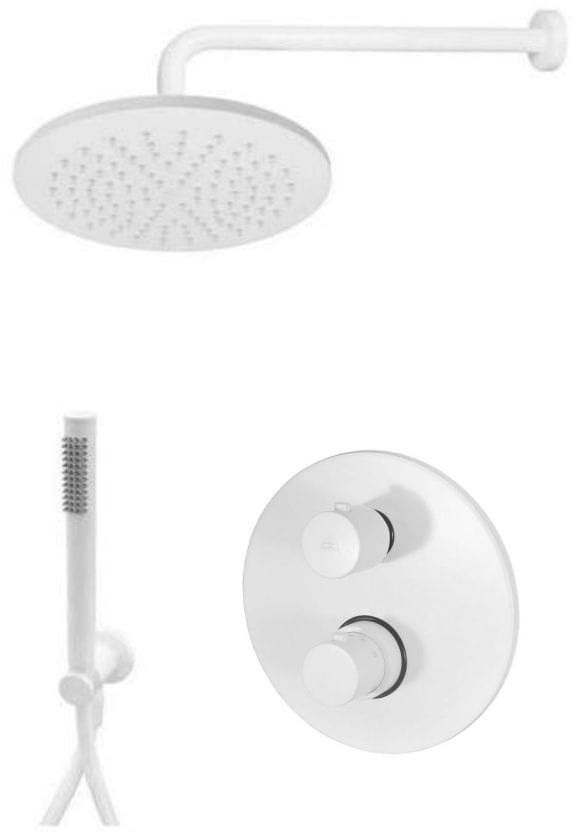 Paffoni Light Duschset Unterputz mit Kopfbrause weiß LIQ018ZSC2EBO