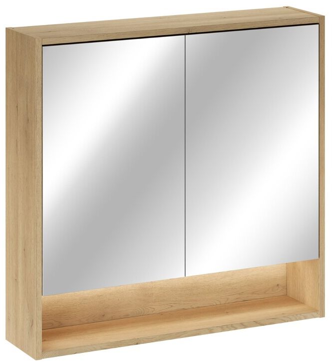 Comad Viola Badschrank 80x19x77 cm Spiegelschrank eiche CREMONA UN 84-80-2D
