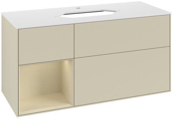 Villeroy & Boch Finion Badschrank 120x50.1x60.3 cm Unterschrank hängend weiß-eiche F291PCGF
