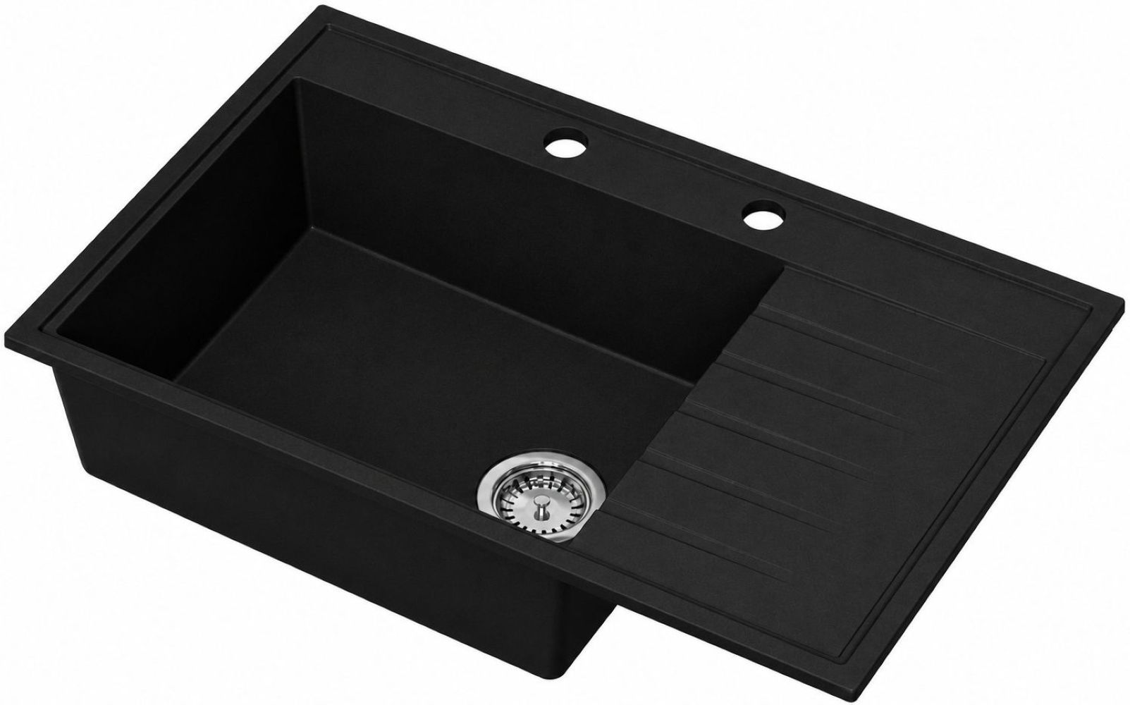 Ruvetti Axel 160 K Granitspüle 79x50 cm schwarz 3001AXK_BC160K_W