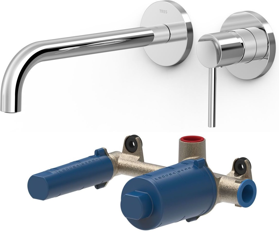 Set Waschtischarmatur Tres Study 26230022, Unterputz-Körper Tres 20830002