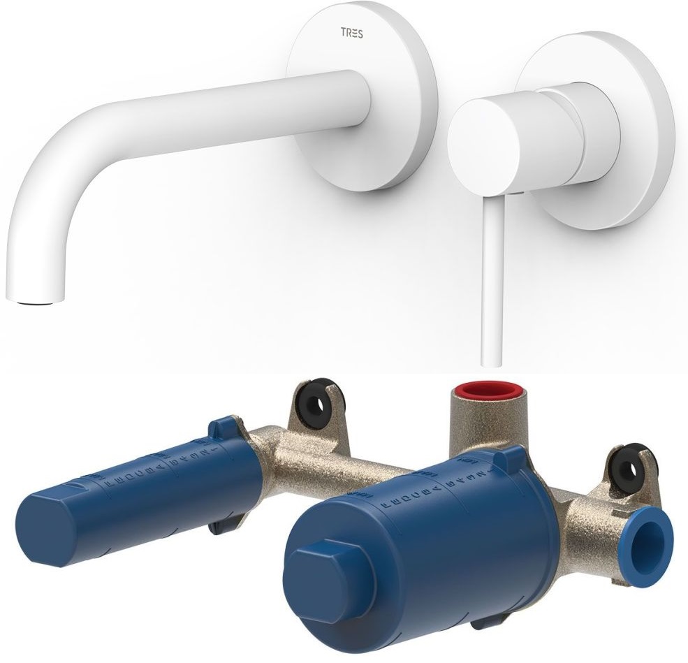 Set Waschtischarmatur Tres Study Exclusive 26230021BM, Unterputz-Körper Tres 20830002