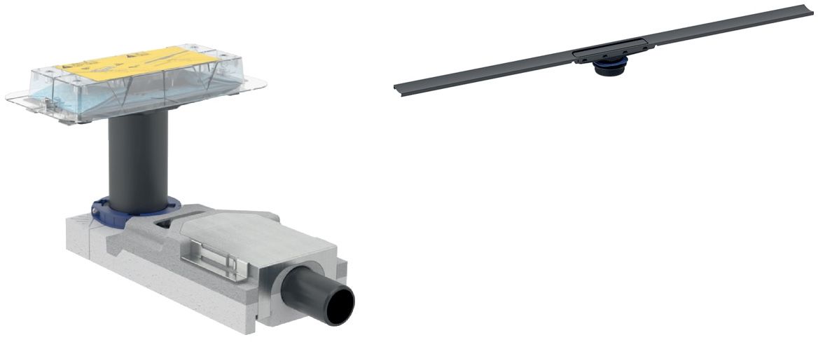 Set Linienablauf Geberit CleanLine 154.502.TE.1, Duschrinne Geberit CleanLine 154.152.00.1