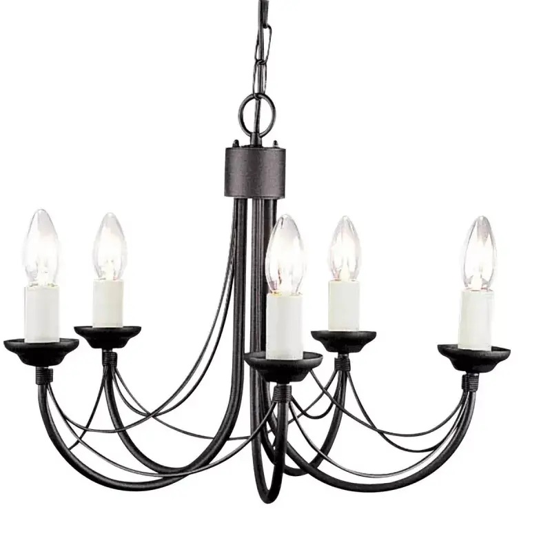 Elstead Lighting Carisbrooke Pendelleuchte 5x60 W schwarz CB5-BLACK