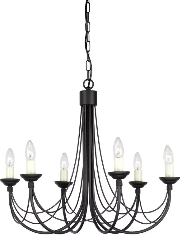 Elstead Lighting Carisbrooke Pendelleuchte 6x60 W schwarz CB6-BLACK