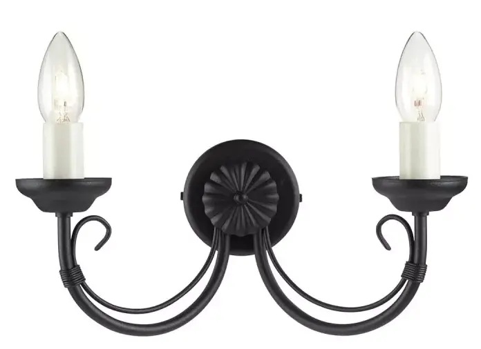 Elstead Lighting Chartwell Wandleuchte 2x60 W schwarz CH2-BLACK