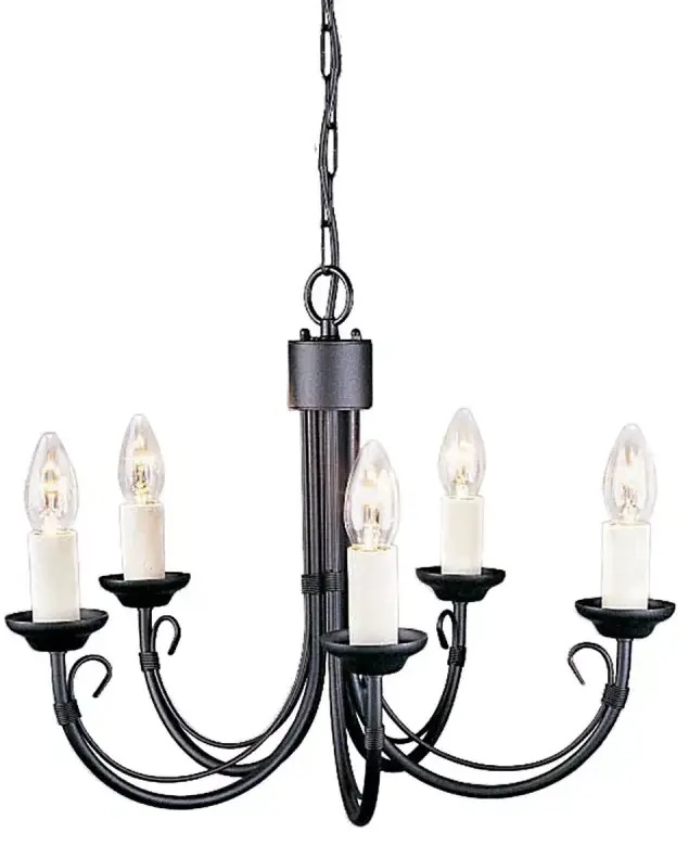 Elstead Lighting Chartwell Pendelleuchte 5x60 W schwarz CH5-BLACK