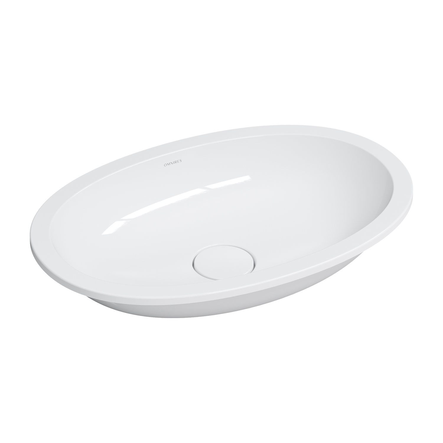 Omnires Shell M+ Waschbecken 54x34 cm oval Unterbauwaschbecken weiß glanz SHELL540UPBP