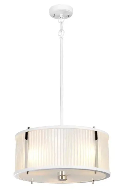 Elstead Lighting Corona Pendelleuchte 3x60 W weiß-nickel DL-CORONA-3P-WPN