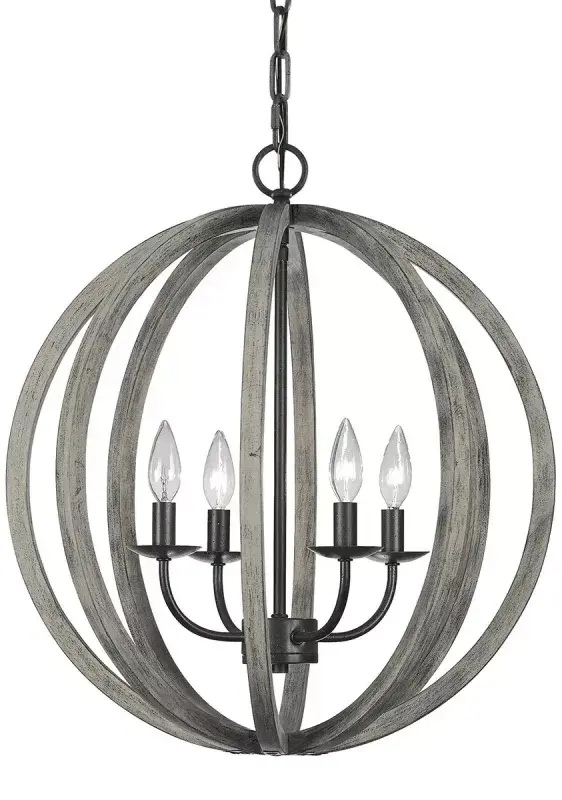 Elstead Lighting Allier Pendelleuchte 4x60 W holz-eisen FE-ALLIER-4P-WW