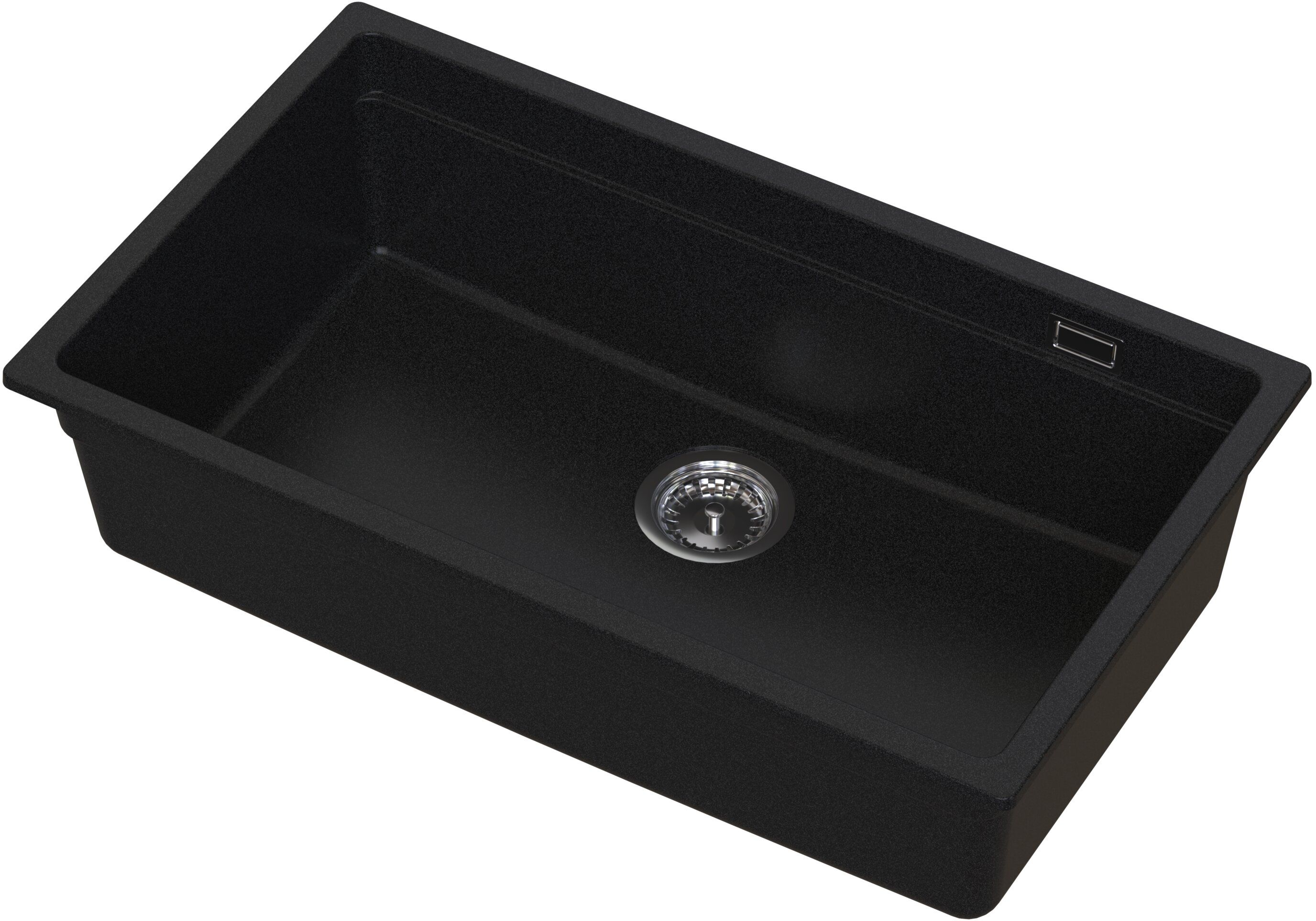 Ruvetti Latios Granitspüle 74.5x43.5 cm schwarz 3001LA_BC80_P