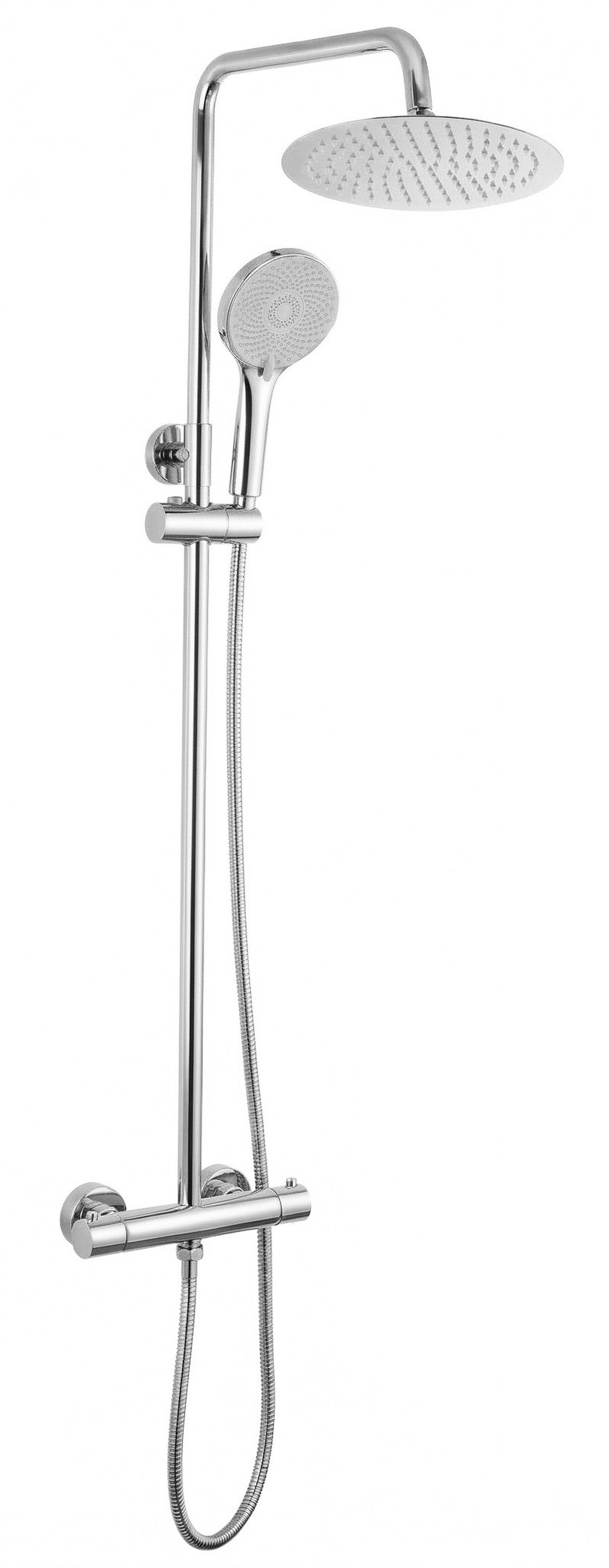Rea Lungo Duschset Wandmontage mit Thermostat mit Kopfbrause chrom REA-P6735