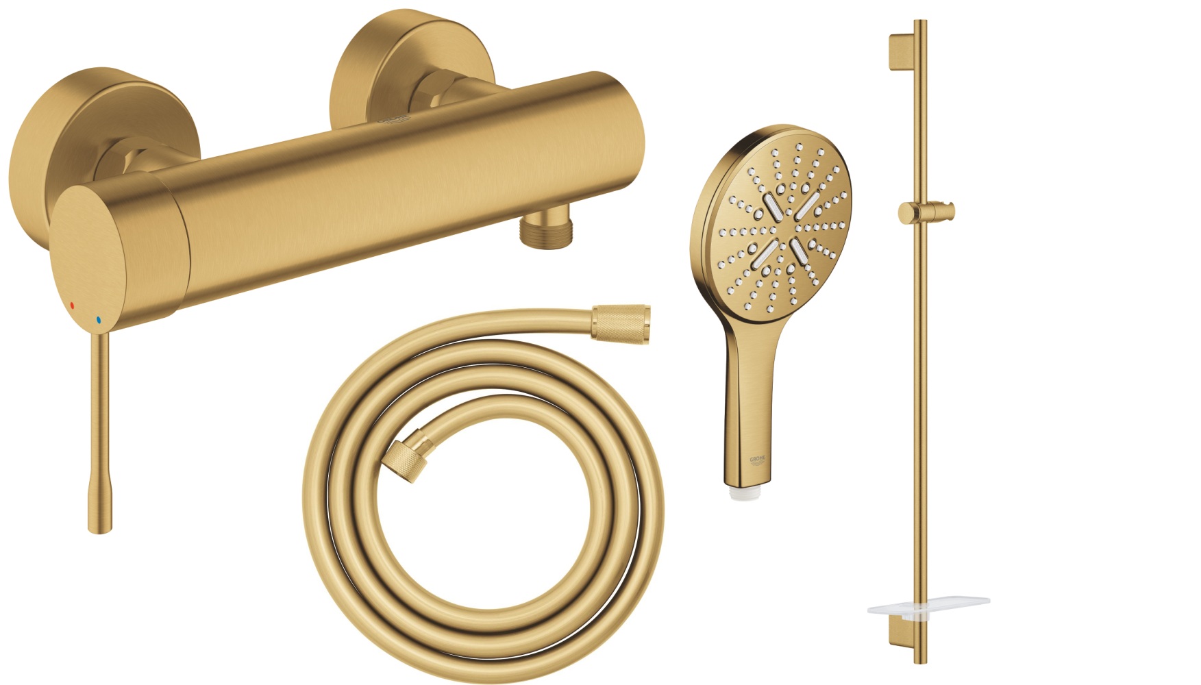Set Duscharmatur Grohe Essence 33636GN1, Duschstange Grohe Rainshower 26603GN0, 26574GN0, 28388GL1
