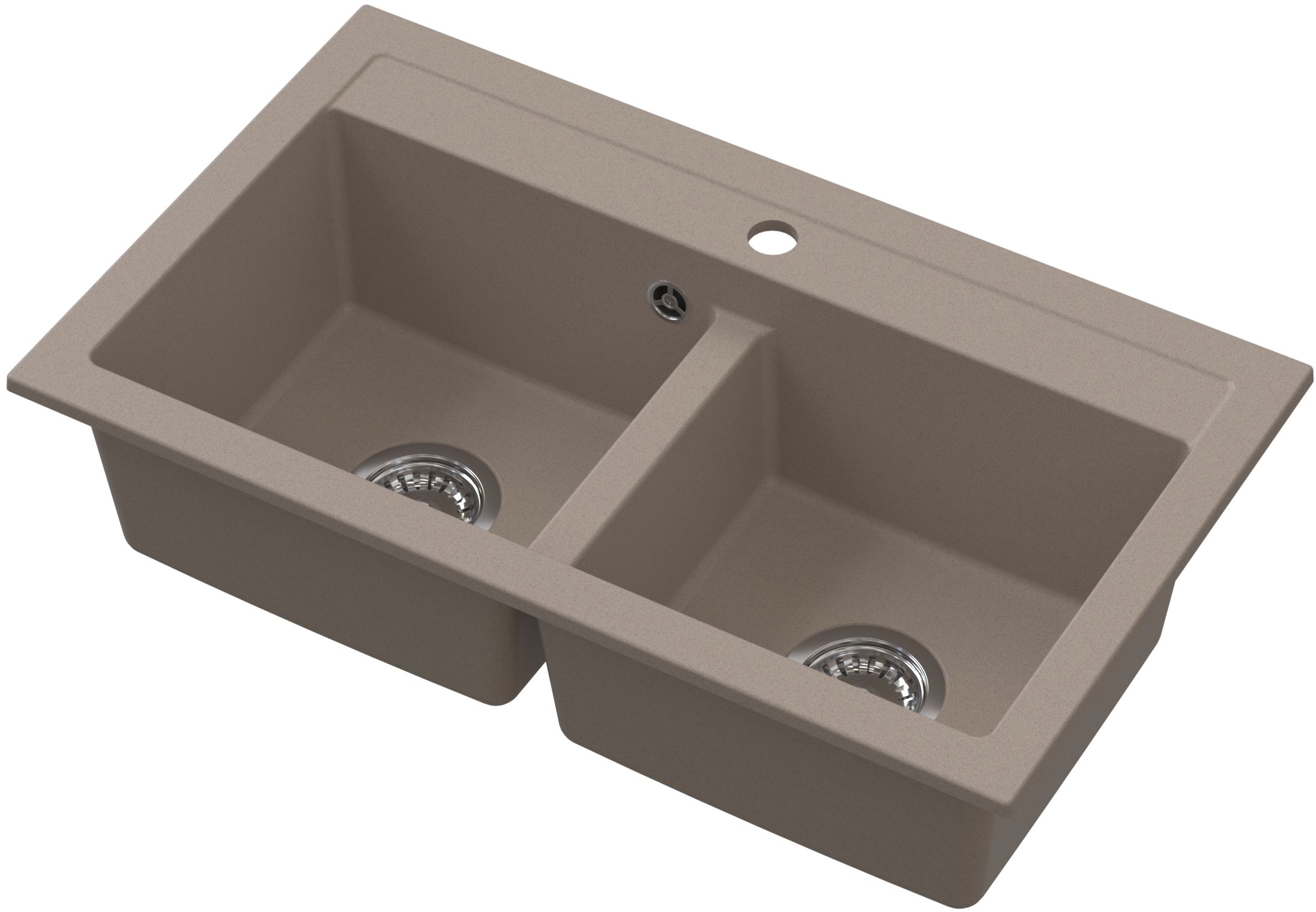 Ruvetti Doblo Granitspüle 75.6x44.7 cm beige 3001DO_BE_W