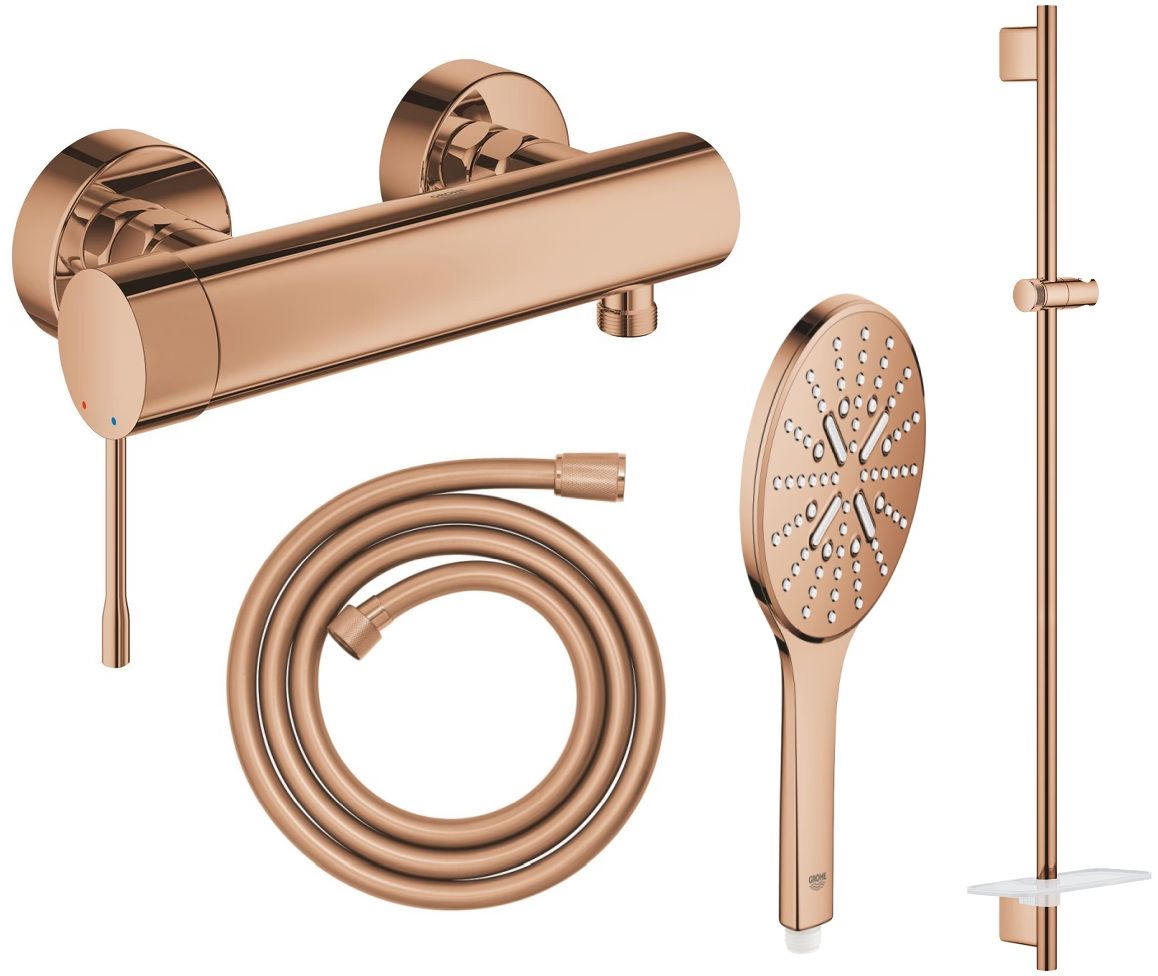 Set Duscharmatur Grohe Essence 33636DA1, Duschstange Grohe Rainshower 26603DA0, 26574DA0, 28388DA1